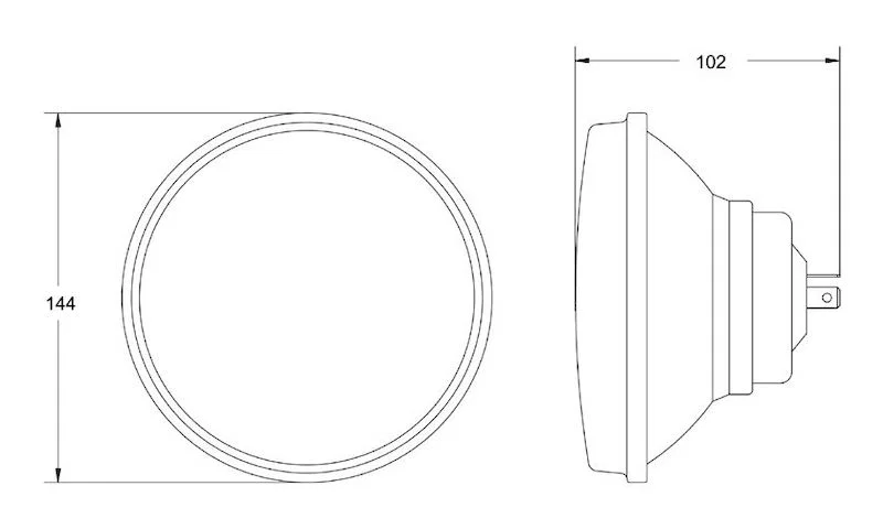 002850001 – HELLA Headlight Assembly, Halogen H4 Without Bulb 12 Volt ECE Approved Single - view 2
